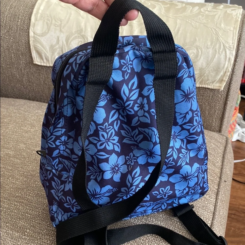 JanSport Navy & Light Blue Floral Mini Backpack